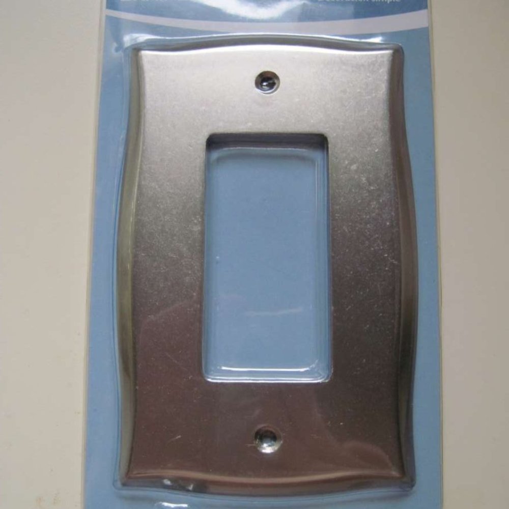 Brainerd Single Decorator Lylah Rocker Light Switch Covers Vintage Nickel Silver